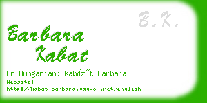 barbara kabat business card